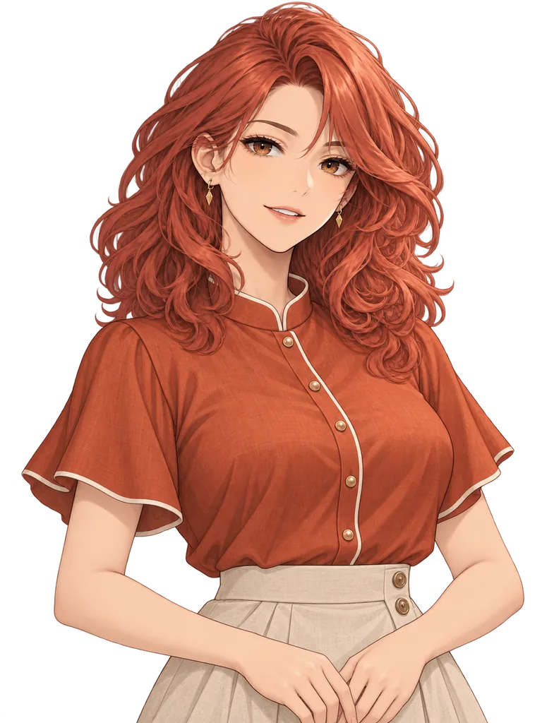 Illustrated portrait of Kaede